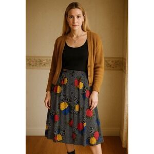 Vintage‎ 90's Maxi Skirt 12 Floral Cottagecore Boho Button Front Nolan USA